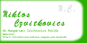 miklos czvitkovics business card