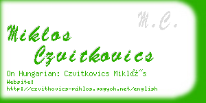 miklos czvitkovics business card